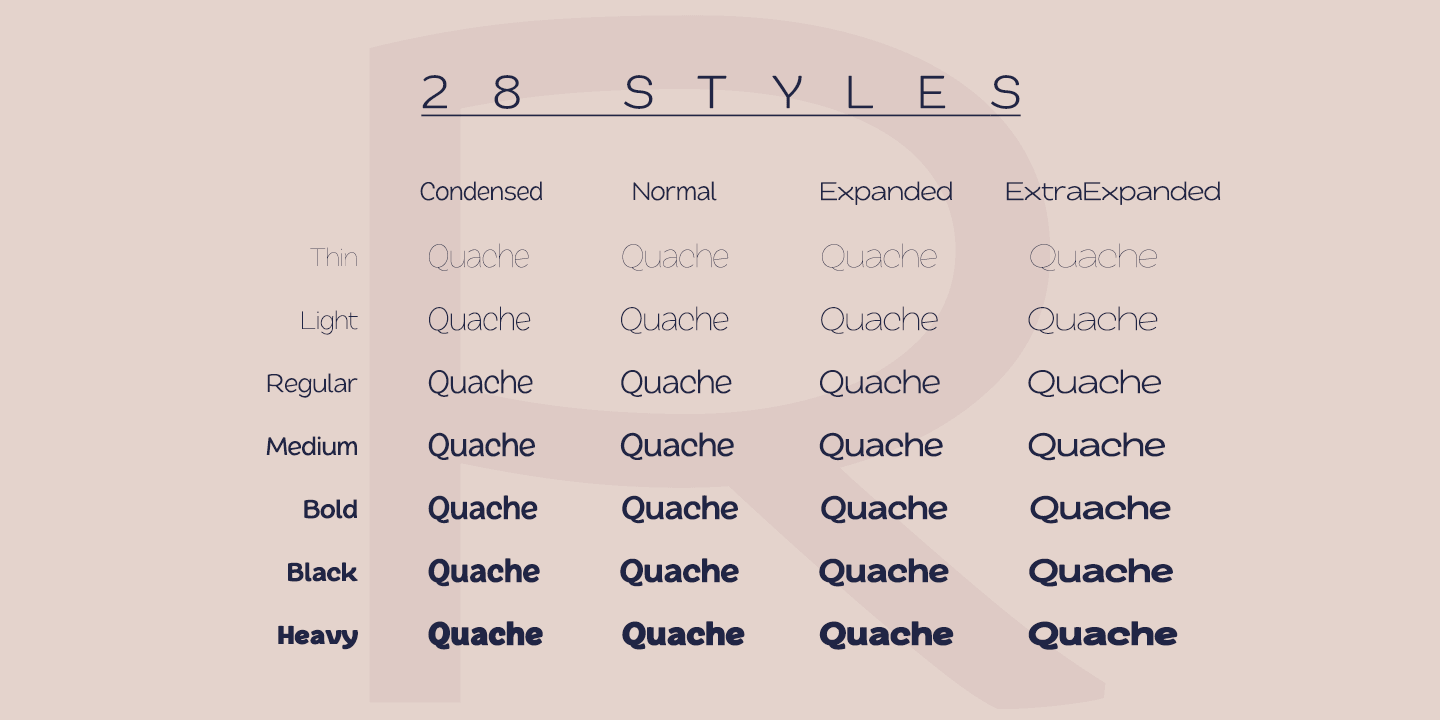 Пример шрифта Quache Medium Expanded